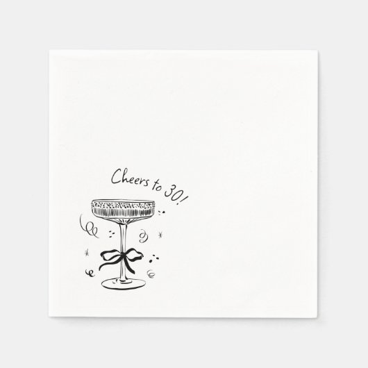 Cheers to 30 Years Cocktail Party スタンダードカクテルナプキン (正面)