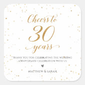 Cheers to 30 Years Stickers Gift Labels - GAC360 スクエアシール (正面)