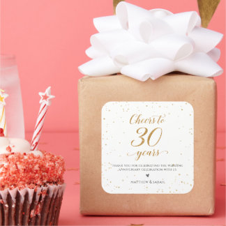 Cheers to 30 Years Stickers Gift Labels - GAC360 スクエアシール