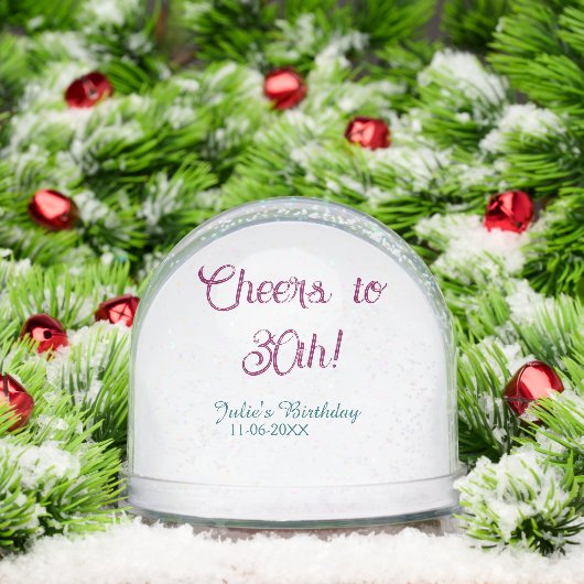 Cheers to 30th birthday name date mauve blue elega (クリスマス)