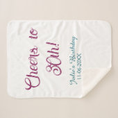 Cheers to 30th birthday name date mauve blue elega シェルパブランケット (正面(横))