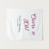 Cheers to 30th birthday name date mauve blue elega タペストリー (正面(横))