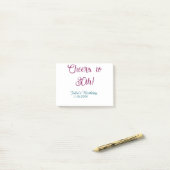 Cheers to 30th birthday name date mauve blue elega ポストイット (デスク上)