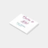 Cheers to 30th birthday name date mauve blue elega ポストイット (アングル)