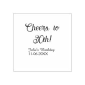 Cheers to 30th birthday name date mauve blue elega ラバースタンプ (インプリント)