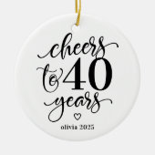 Cheers to 40 Years Milestone Birthday Ornament セラミックオーナメント (正面)