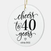 Cheers to 40 Years Milestone Birthday Ornament セラミックオーナメント (左)