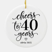Cheers to 40 Years Milestone Birthday Ornament セラミックオーナメント (裏面)