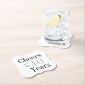 Cheers to 40 Years Minimal Silver Party ペーパーコースター (インサイチュ)