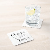 Cheers to 40 Years Minimal Silver Party ペーパーコースター (インサイチュ)