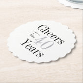 Cheers to 40 Years Minimal Silver Party ペーパーコースター (アングル)