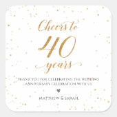 Cheers to 40 Years Stickers Gift Labels - GAC360 スクエアシール (正面)