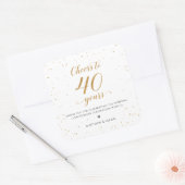 Cheers to 40 Years Stickers Gift Labels - GAC360 スクエアシール (封筒)