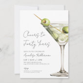 Cheers To 40th Birthday Party 招待状 (正面)