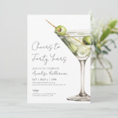 Cheers To 40th Birthday Party 招待状 (スタンド正面)