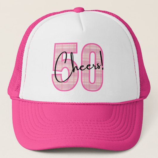 Cheers to 50 trucker hat キャップ (正面)