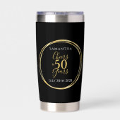 Cheers to 50 Years 50th Birthday Black Gold Party 保温保冷タンブラー (背面)
