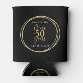 Cheers to 50 Years 50th Birthday Black Gold Party 缶クーラー