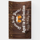 Cheers to 50 Years! Aged to Perfection Birthday  横断幕 (縦)