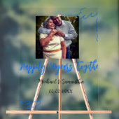 cheers to 50 years anniversary blue leaf photo nam アクリルサイン (ニュートラル)