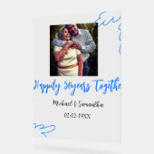 cheers to 50 years anniversary blue leaf photo nam アクリルサイン (傾斜)