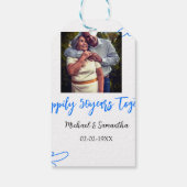 cheers to 50 years anniversary blue leaf photo nam ギフトタグ (裏面)