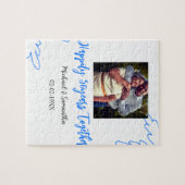 cheers to 50 years anniversary blue leaf photo nam ジグソーパズル (横)