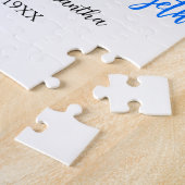 cheers to 50 years anniversary blue leaf photo nam ジグソーパズル (側面)