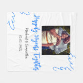 cheers to 50 years anniversary blue leaf photo nam フリースブランケット (正面(横))