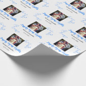 cheers to 50 years anniversary blue leaf photo nam ラッピングペーパー (角)