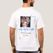 cheers to 50 years anniversary blue leaf photo nam tシャツ (裏面)