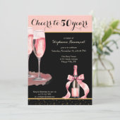 Cheers to 50 Years Black Champagne Birthday 招待状 (スタンド正面)
