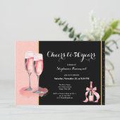 Cheers to 50 Years Black Champagne Birthday 招待状 (スタンド正面)