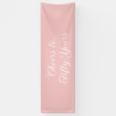 Cheers to 50 Years Blush Pink Elegant Script  横断幕 (縦)