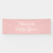 Cheers to 50 Years Blush Pink Elegant Script  横断幕 (横)