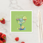Cheers to 50 Years Milestone Birthday スタンダードカクテルナプキン (インサイチュ)