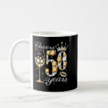 Cheers To 50 Years Old Happy 50th Birthday Queen D コーヒーマグカップ<br><div class="desc">Cheers To 50 Years Old Happy 50th Birthday Queen Drink Wine T-Shirt</div>