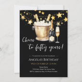 Cheers to 50th Birthday Champagne 招待状 (正面)