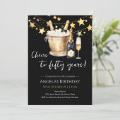 Cheers to 50th Birthday Champagne 招待状 (スタンド正面)