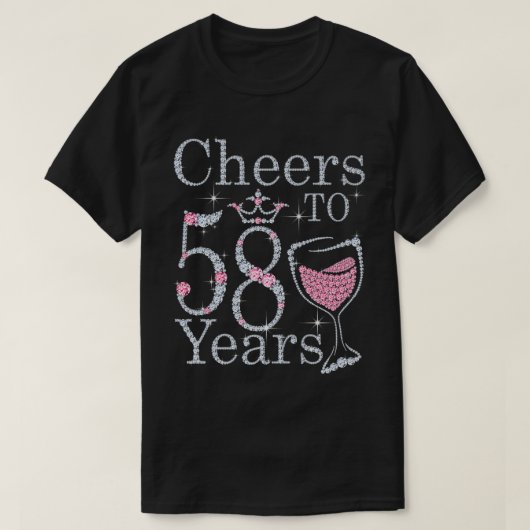 Cheers to 58 Years 1964 58Th Birthday Tee Gift For Tシャツ (デザイン正面)