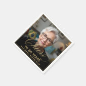 Cheers to 60 Years Birthday Photo Gold Black スタンダードカクテルナプキン (角)