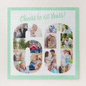 Cheers to 60 Years Number 60 Photo Collage Square ジグソーパズル (縦)