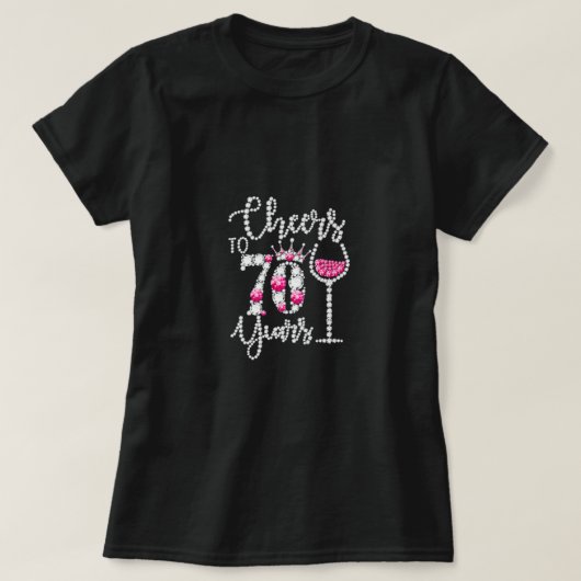 Cheers To 70 Year Old Gift 70th Birthday Queen Dri Tシャツ (デザイン正面)