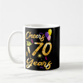 Cheers To 70 Years 1951 70th Birthday Gift コーヒーマグカップ (左)