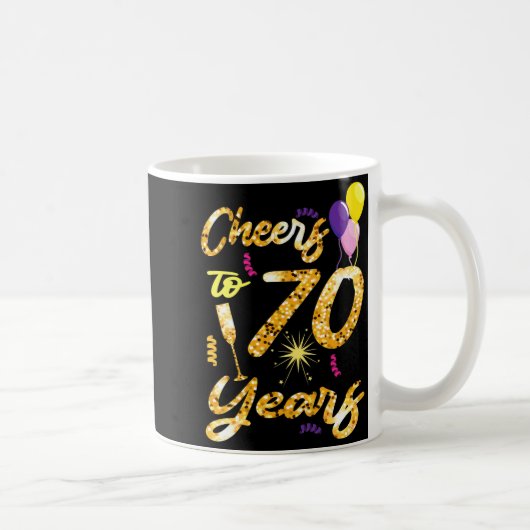 Cheers To 70 Years 1951 70th Birthday Gift コーヒーマグカップ (右)
