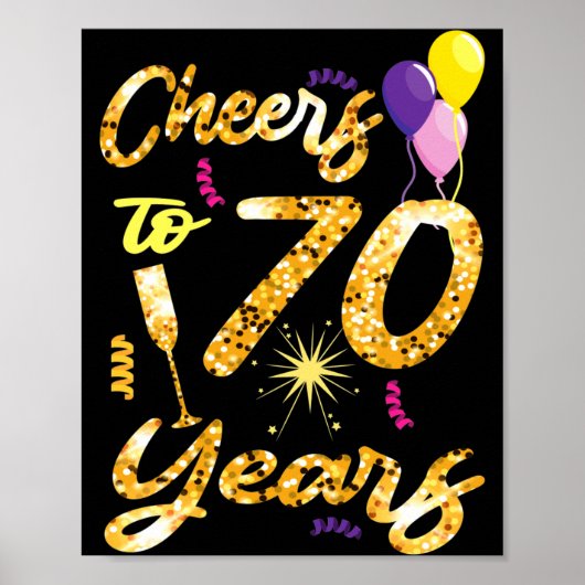 Cheers To 70 Years 1951 70th Birthday Gift  ポスター (正面)