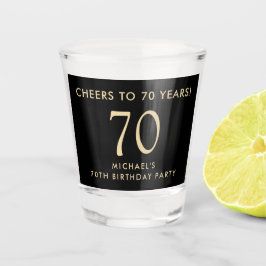 Cheers to 70 Years Black Gold 70th Birthday Party ショットグラス