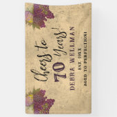 Cheers to 70 Years Elegant Rustic Wine Party 横断幕 (縦)