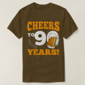 Cheers To 90 Year Drinking Beer Funny Birthday Par Tシャツ (デザイン正面)