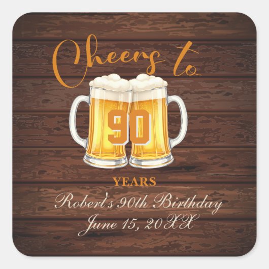 Cheers to 90 Years スクエアシール (正面)